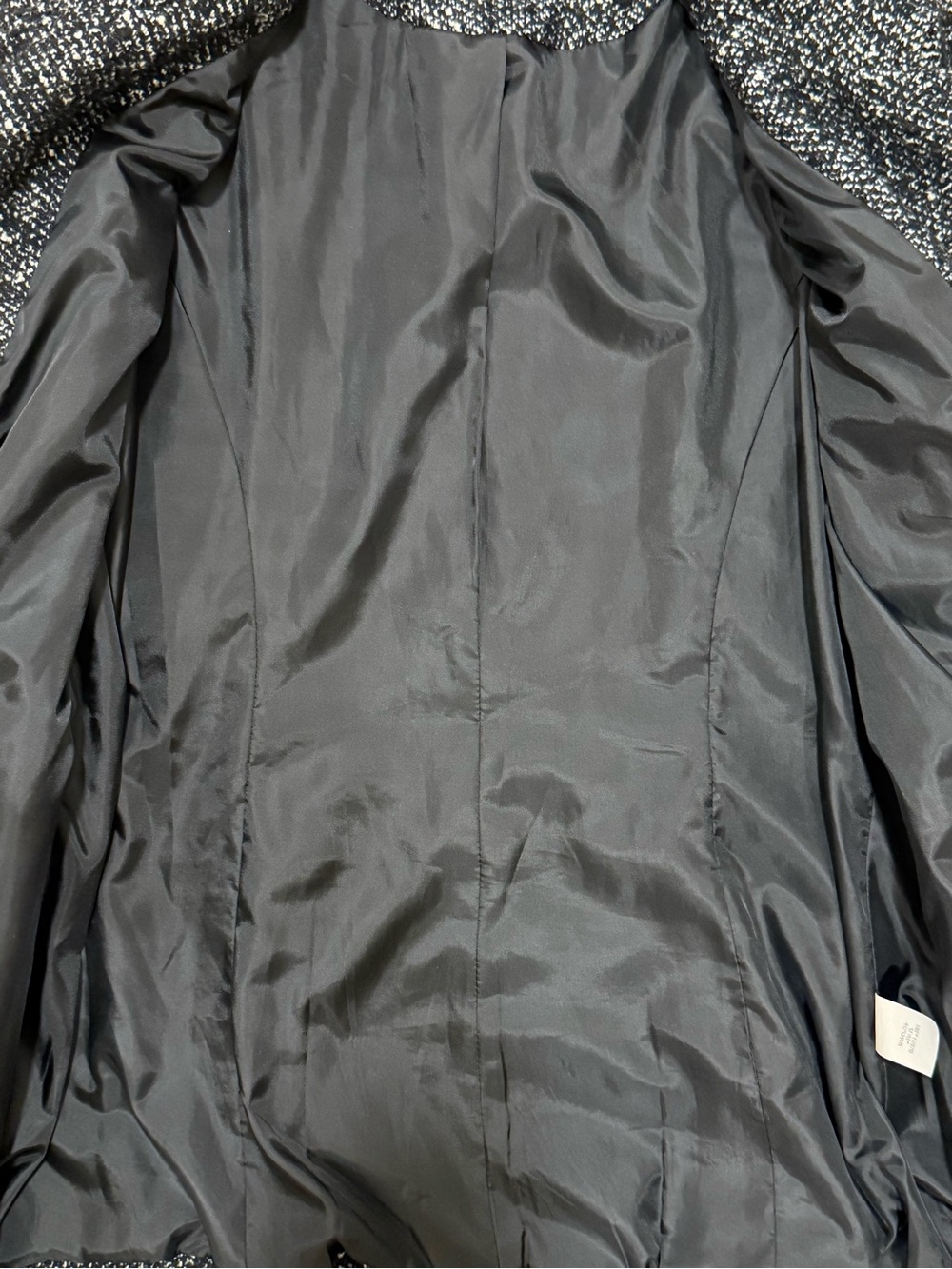 Women's Black Heathered Pea Coat with Classic Double-Breasted Styling - Picture 7 of 8